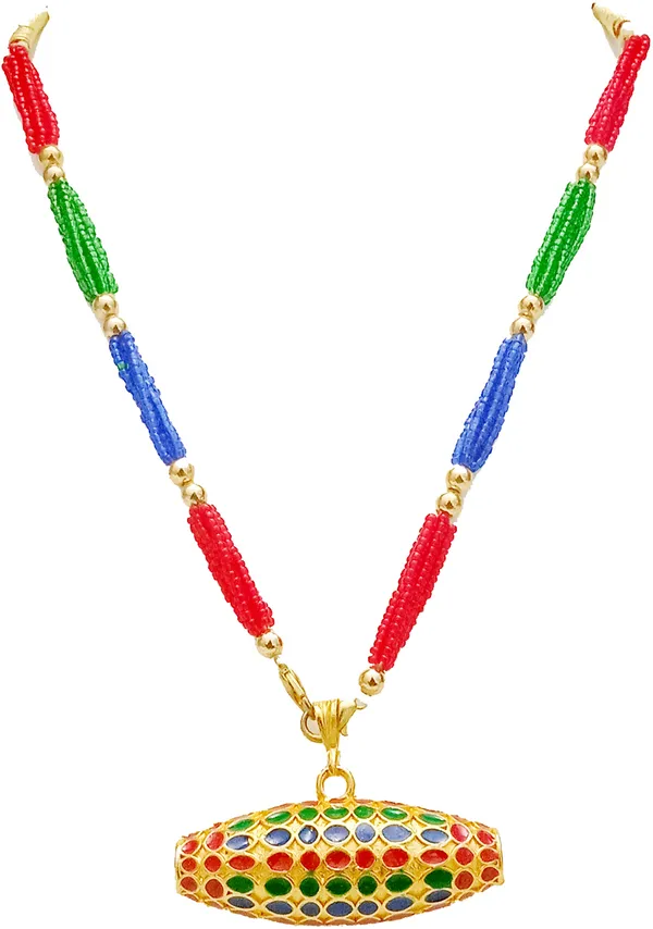 Assamese_Traditional_Gold_Plated_Multi_Colour_Dhoolbiri_Tassel_Jewellery_Set_For_Women_&_Girl
